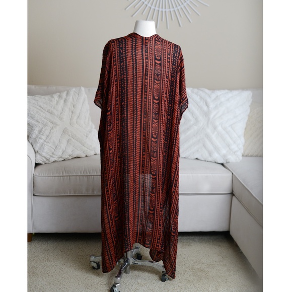 Anthropologie Roffe Beach Cover Up Duster Tribal Print - Picture 4 of 10